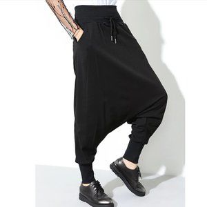 Causal Loose Drop-Crotch High Waist Harem Pants